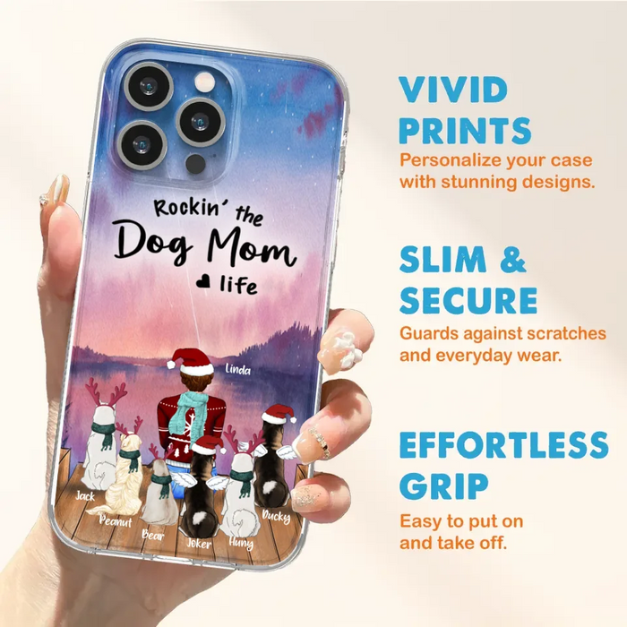 Personalized Christmas Pet Mom/Dad Phone Case - Up to 6 Pets - Rock'in The Dog Mom Life