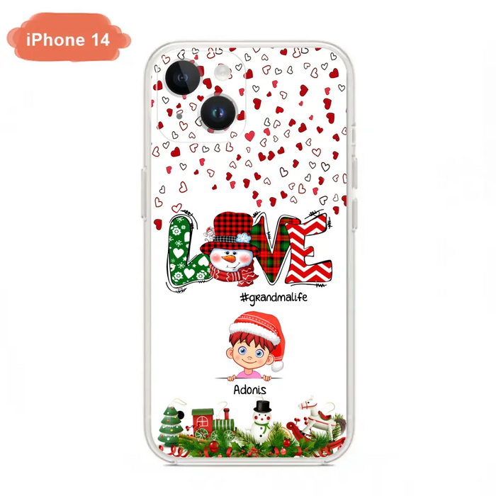 Custom Personalized Christmas Grandmalife Phone Case - Upto 6 Kids - Christmas Gift For Grandma, Mama - Case For iPhone And Samsung