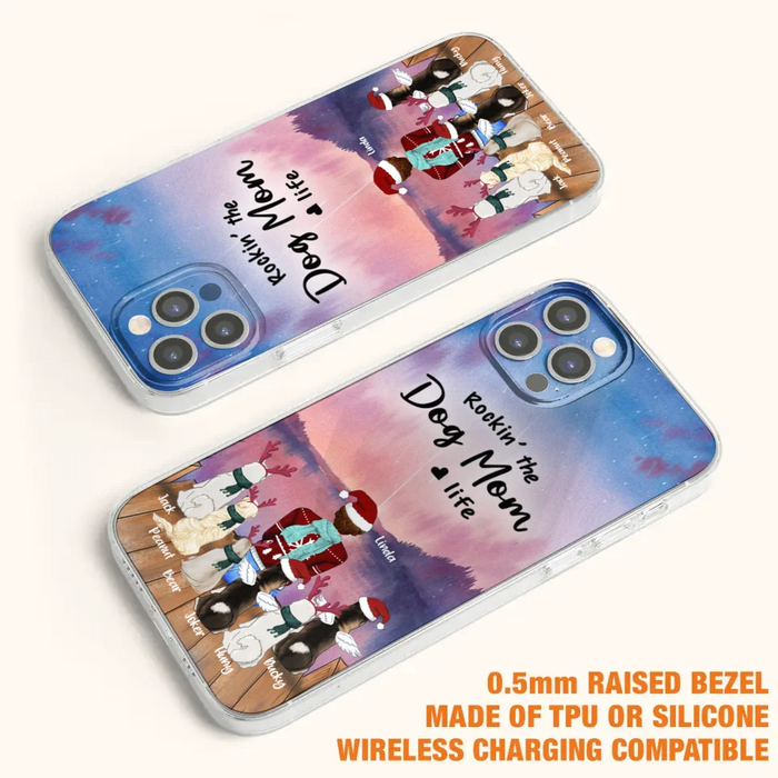 Personalized Christmas Pet Mom/Dad Phone Case - Up to 6 Pets - Rock'in The Dog Mom Life