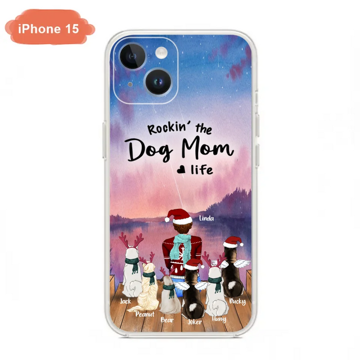 Personalized Christmas Pet Mom/Dad Phone Case - Up to 6 Pets - Rock'in The Dog Mom Life