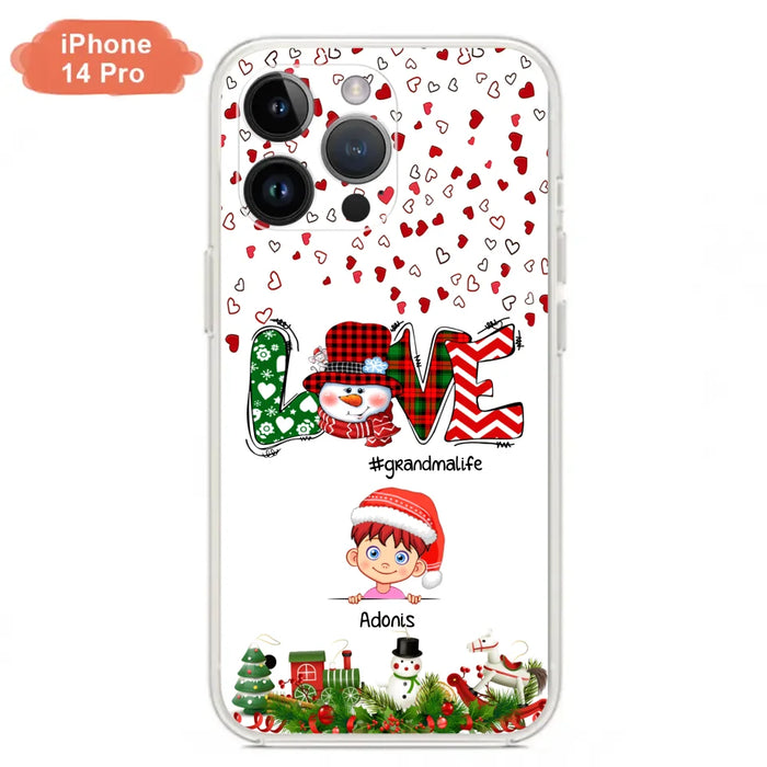 Custom Personalized Christmas Grandmalife Phone Case - Upto 6 Kids - Christmas Gift For Grandma, Mama - Case For iPhone And Samsung