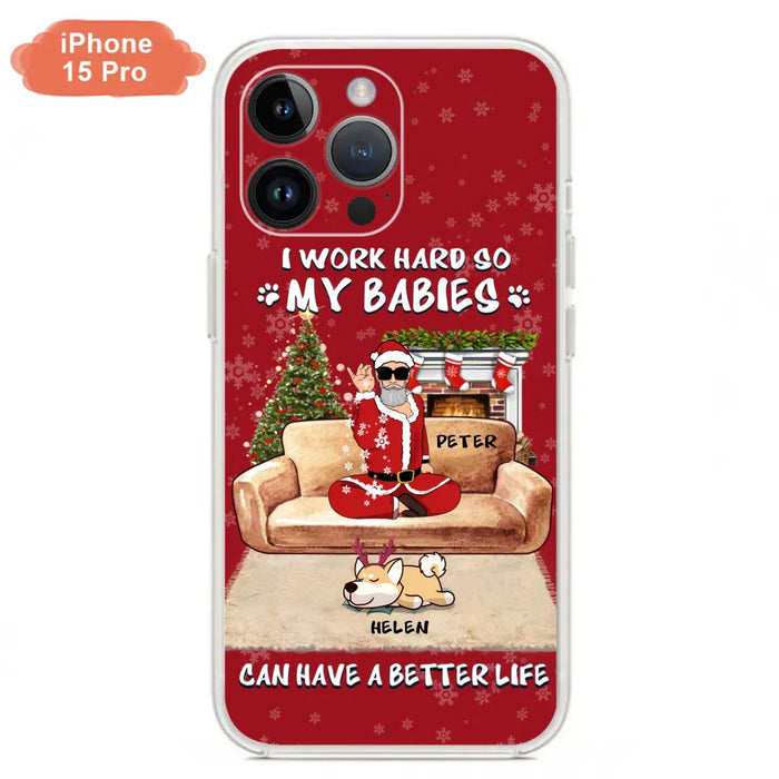 Custom Personalized Christmas Pet Dad Phone Case - Man With Upto 4 Pets - Gift For Cat/ Dog Lover - Case For iPhone And Samsung