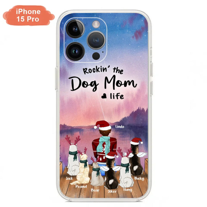 Personalized Christmas Pet Mom/Dad Phone Case - Up to 6 Pets - Rock'in The Dog Mom Life