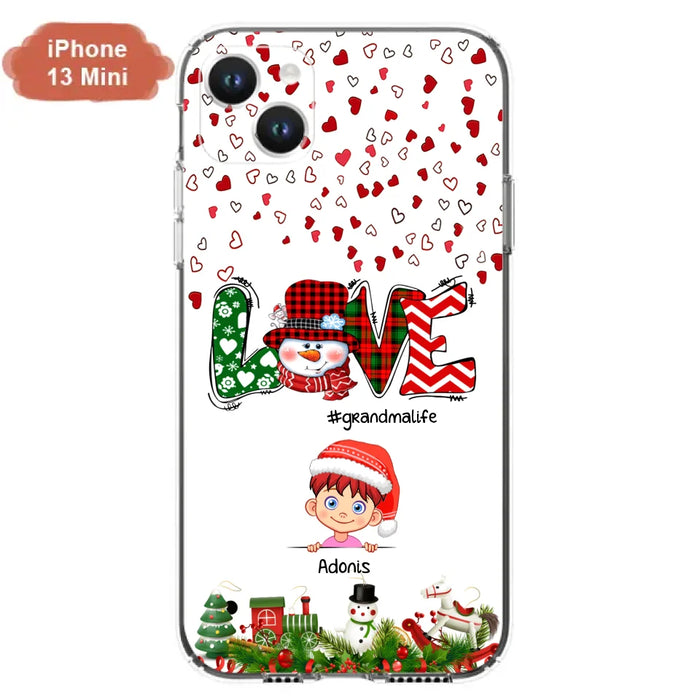 Custom Personalized Christmas Grandmalife Phone Case - Upto 6 Kids - Christmas Gift For Grandma, Mama - Case For iPhone And Samsung