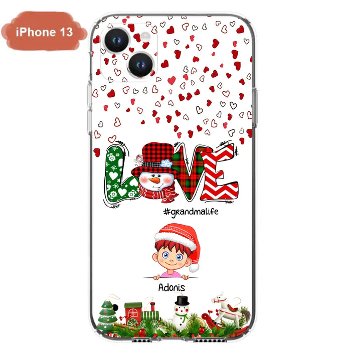 Custom Personalized Christmas Grandmalife Phone Case - Upto 6 Kids - Christmas Gift For Grandma, Mama - Case For iPhone And Samsung