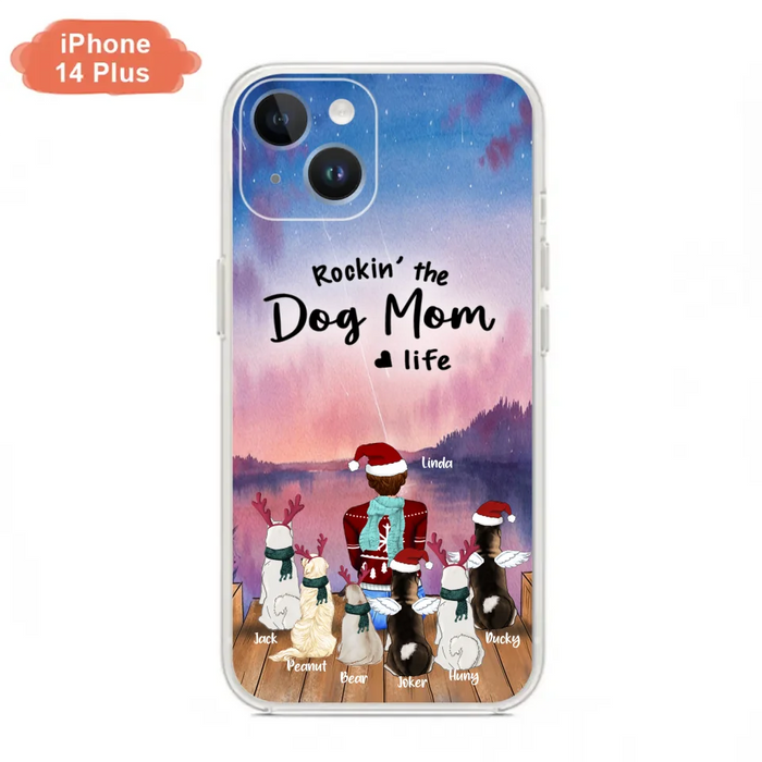 Personalized Christmas Pet Mom/Dad Phone Case - Up to 6 Pets - Rock'in The Dog Mom Life