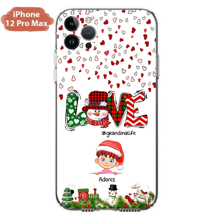 Custom Personalized Christmas Grandmalife Phone Case - Upto 6 Kids - Christmas Gift For Grandma, Mama - Case For iPhone And Samsung