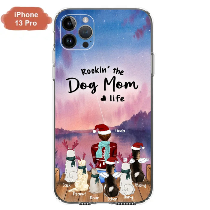 Personalized Christmas Pet Mom/Dad Phone Case - Up to 6 Pets - Rock'in The Dog Mom Life