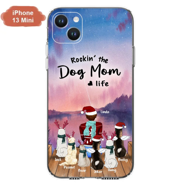 Personalized Christmas Pet Mom/Dad Phone Case - Up to 6 Pets - Rock'in The Dog Mom Life