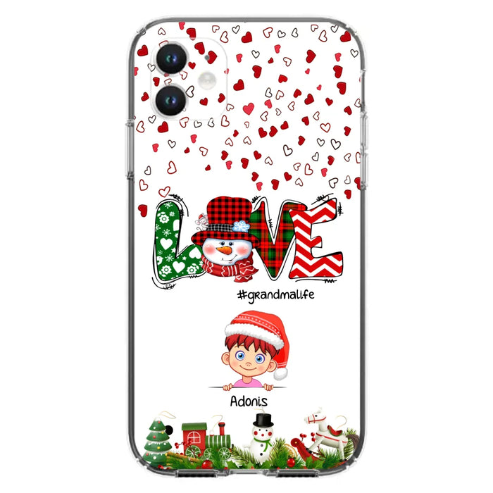 Custom Personalized Christmas Grandmalife Phone Case - Upto 6 Kids - Christmas Gift For Grandma, Mama - Case For iPhone And Samsung