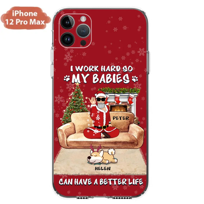 Custom Personalized Christmas Pet Dad Phone Case - Man With Upto 4 Pets - Gift For Cat/ Dog Lover - Case For iPhone And Samsung