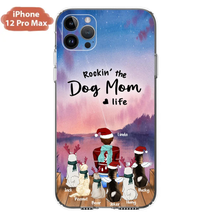 Personalized Christmas Pet Mom/Dad Phone Case - Up to 6 Pets - Rock'in The Dog Mom Life