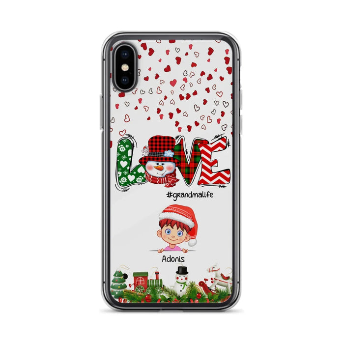 Custom Personalized Christmas Grandmalife Phone Case - Upto 6 Kids - Christmas Gift For Grandma, Mama - Case For iPhone And Samsung