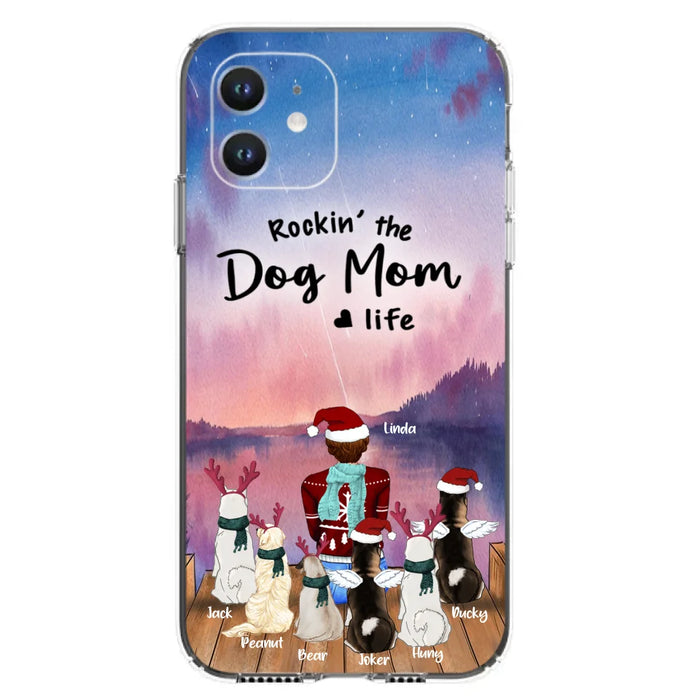 Personalized Christmas Pet Mom/Dad Phone Case - Up to 6 Pets - Rock'in The Dog Mom Life