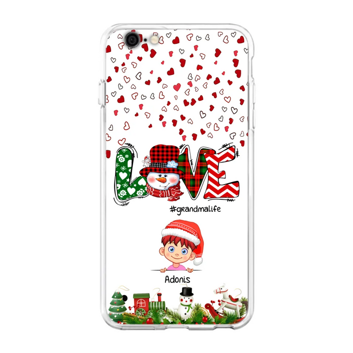 Custom Personalized Christmas Grandmalife Phone Case - Upto 6 Kids - Christmas Gift For Grandma, Mama - Case For iPhone And Samsung