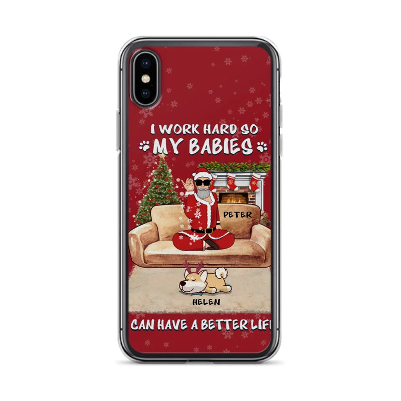 Personalized Christmas Pet Dad Phone Case - Man With Up to 4 Pets - Gift For Cat/Dog Lover - Case For iPhone And Samsung