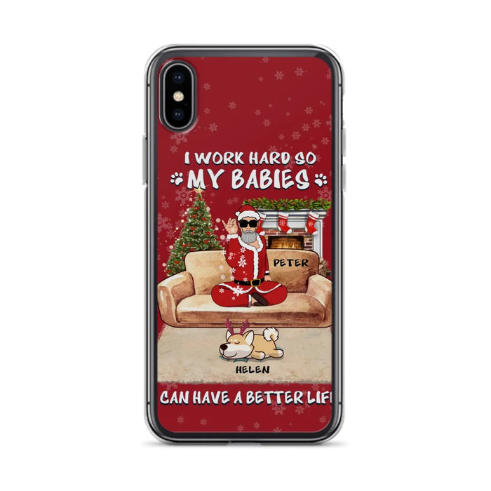 Custom Personalized Christmas Pet Dad Phone Case - Man With Upto 4 Pets - Gift For Cat/ Dog Lover - Case For iPhone And Samsung