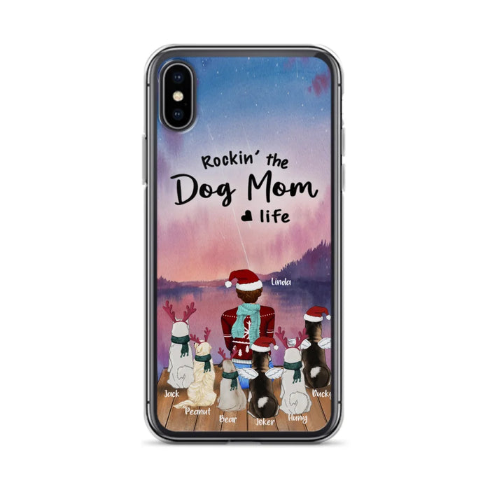 Personalized Christmas Pet Mom/Dad Phone Case - Up to 6 Pets - Rock'in The Dog Mom Life