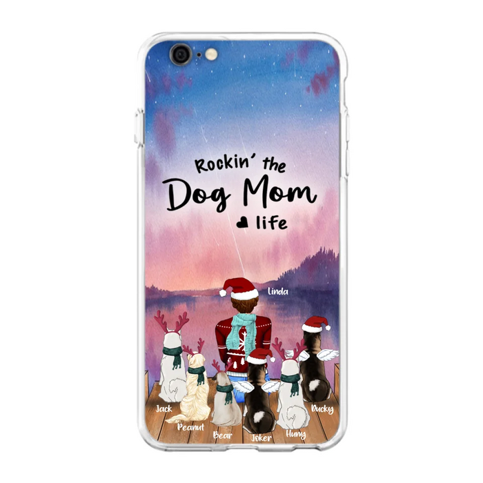 Personalized Christmas Pet Mom/Dad Phone Case - Up to 6 Pets - Rock'in The Dog Mom Life