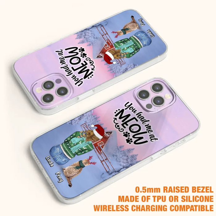 Custom Personalized Christmas Cat Mom Phone Case - Upto 5 Cats - Christmas Gift Idea For Cat Lover - You Had Me At Meow - Case For iPhone And Samsung