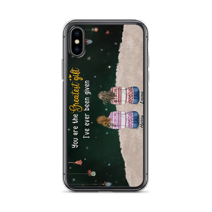 Custom Personalized Christmas Friends Phone Case - Christmas Gift Idea For Friends/Sisters - Upto 12 People - You Are The Greatest Gift I've Ever Been Given - Case For iPhone And Samsung