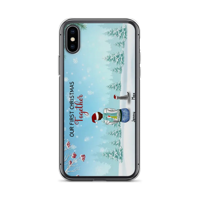 Custom Personalized Christmas Family Phone Case - Best Gift Idea For Christmas/Family With Up To 3 Kids & 3 Pets - Our First Christmas Together - Cases For iPhone & Samsung