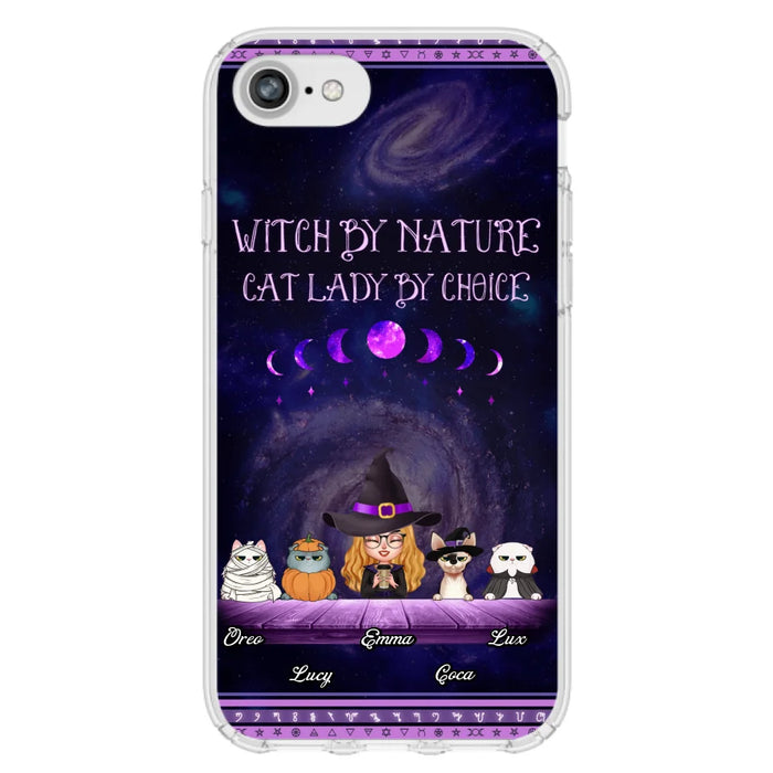 Custom Personalized Witch Phone Case for iPhone/ Samsung - Gift Idea For Halloween/ Pet Lovers with up to 4 Pets - Witch By Nature, Cat Lady By Choice