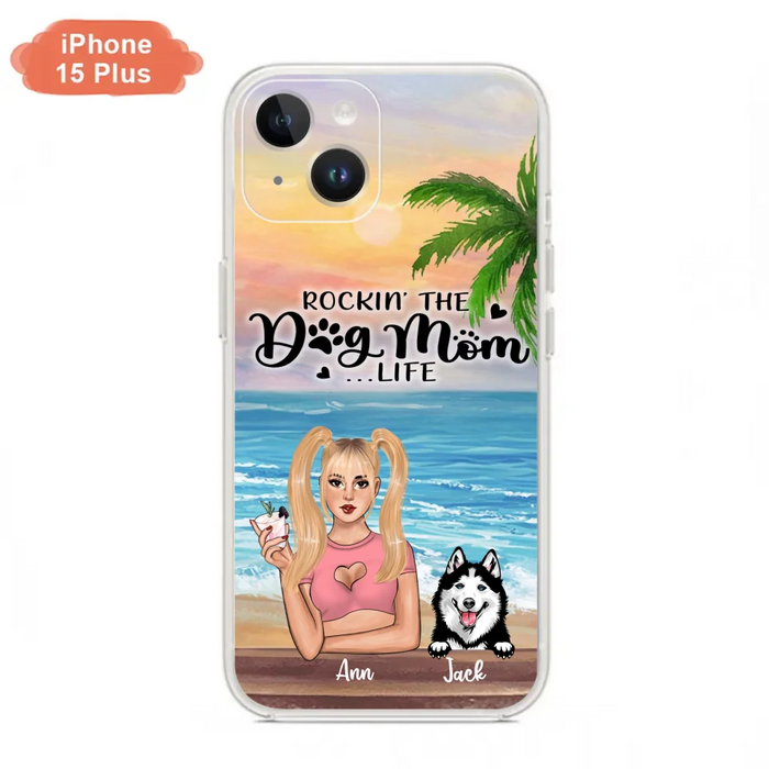 Custom Personalized Dog Mom Phone Case - Rockin' The Dog Mom Life