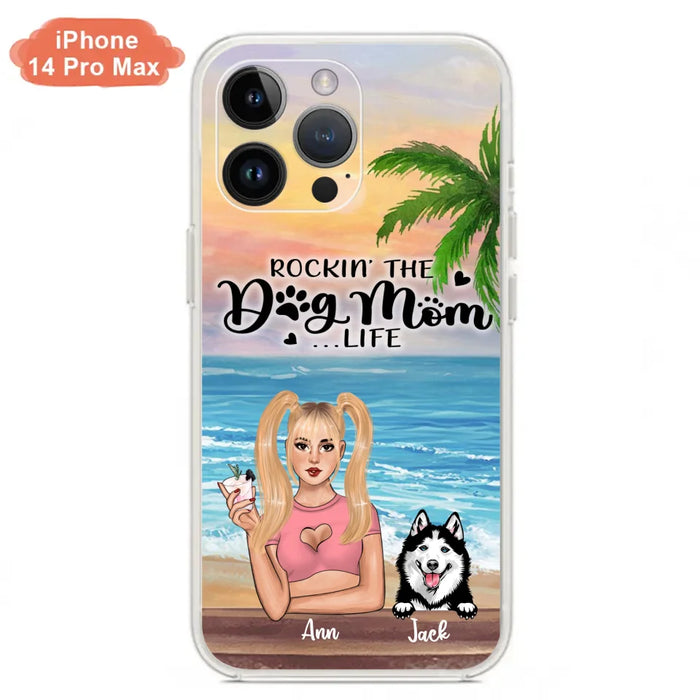 Custom Personalized Dog Mom Phone Case - Rockin' The Dog Mom Life