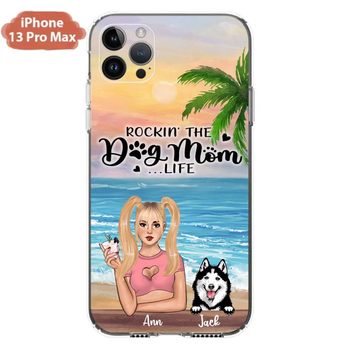 Custom Personalized Dog Mom Phone Case - Rockin' The Dog Mom Life