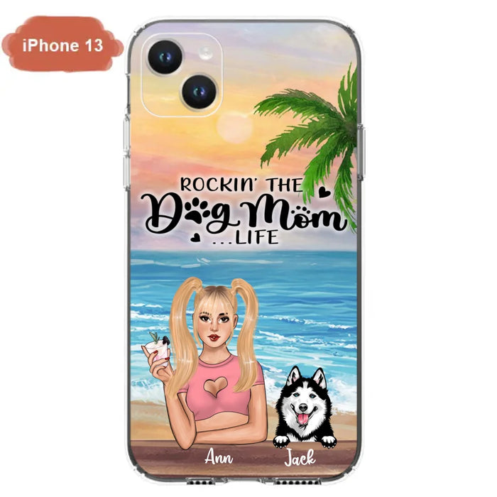 Custom Personalized Dog Mom Phone Case - Rockin' The Dog Mom Life