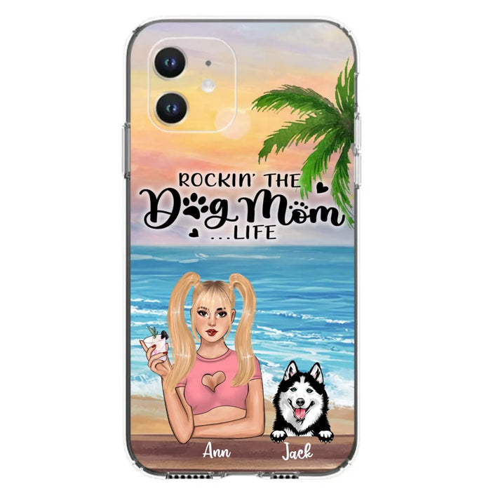 Custom Personalized Dog Mom Phone Case - Rockin' The Dog Mom Life