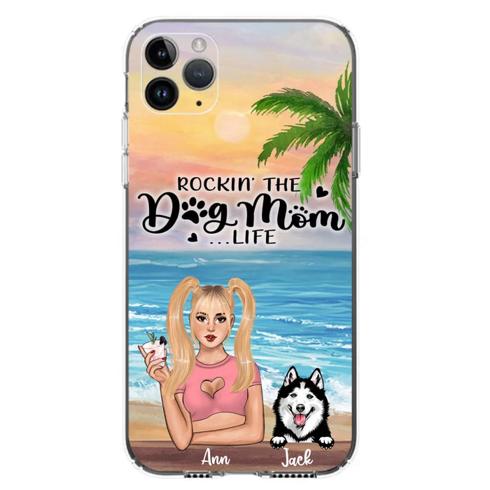 Custom Personalized Dog Mom Phone Case - Rockin' The Dog Mom Life