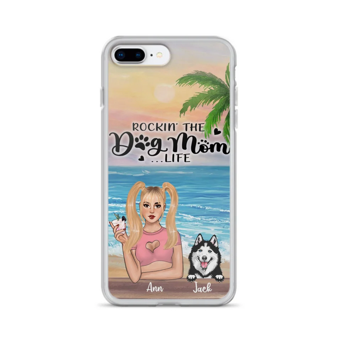 Custom Personalized Dog Mom Phone Case - Rockin' The Dog Mom Life