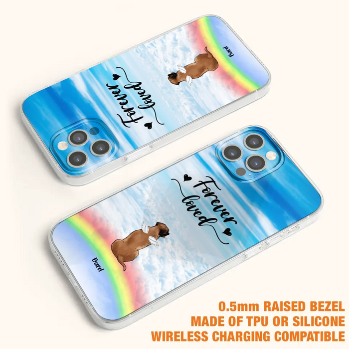 Custom Personalized Memorial Pets Phone Case - Upto 5 Pets - Memorial Gift For Dog Lovers/Cat Lovers - Forever Loved - Phone Case For iPhone And Samsung - AXSIO5