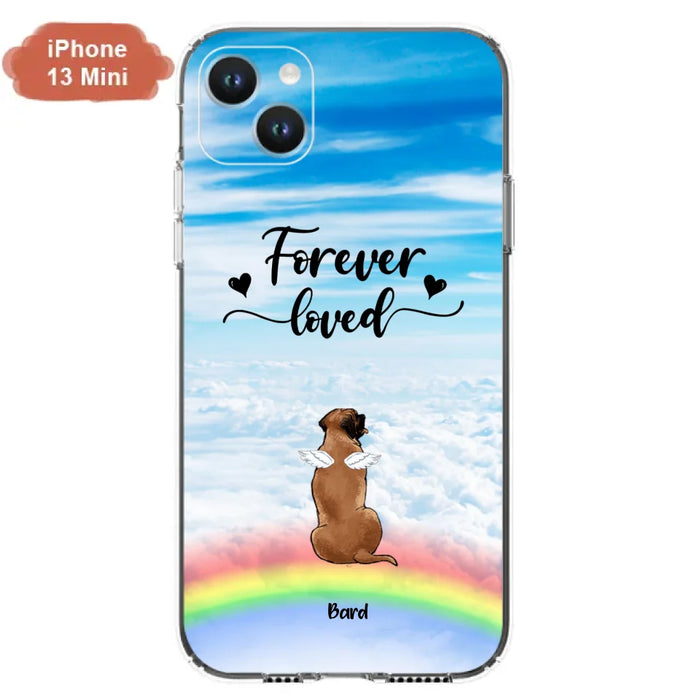 Custom Personalized Memorial Pets Phone Case - Upto 5 Pets - Memorial Gift For Dog Lovers/Cat Lovers - Forever Loved - Phone Case For iPhone And Samsung - AXSIO5