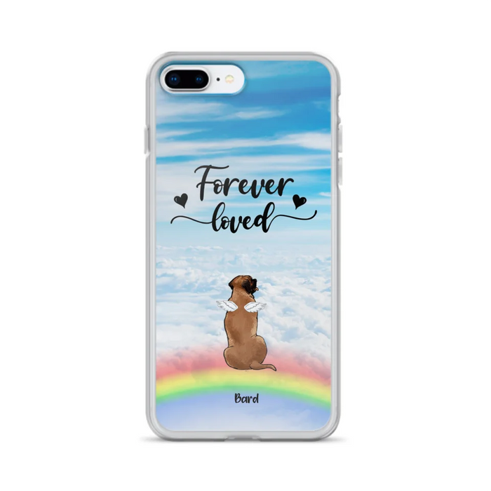 Custom Personalized Memorial Pets Phone Case - Upto 5 Pets - Memorial Gift For Dog Lovers/Cat Lovers - Forever Loved - Phone Case For iPhone And Samsung - AXSIO5