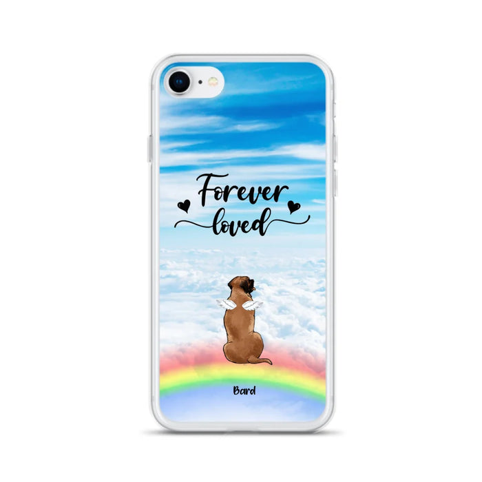 Custom Personalized Memorial Pets Phone Case - Upto 5 Pets - Memorial Gift For Dog Lovers/Cat Lovers - Forever Loved - Phone Case For iPhone And Samsung - AXSIO5