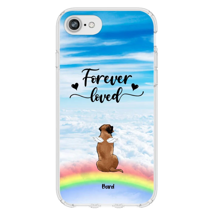 Custom Personalized Memorial Pets Phone Case - Upto 5 Pets - Memorial Gift For Dog Lovers/Cat Lovers - Forever Loved - Phone Case For iPhone And Samsung - AXSIO5