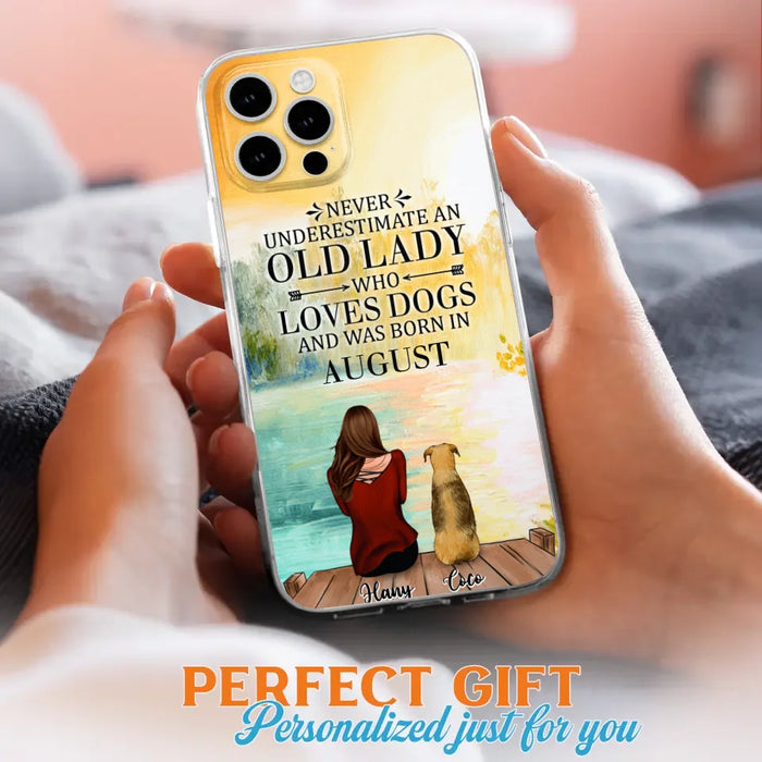 Custom Personalized Old Lady And Dog Phone Case - Woman With Upto 5 Dogs - Best Gift For Dog Lover - Case For iPhone And Samsung