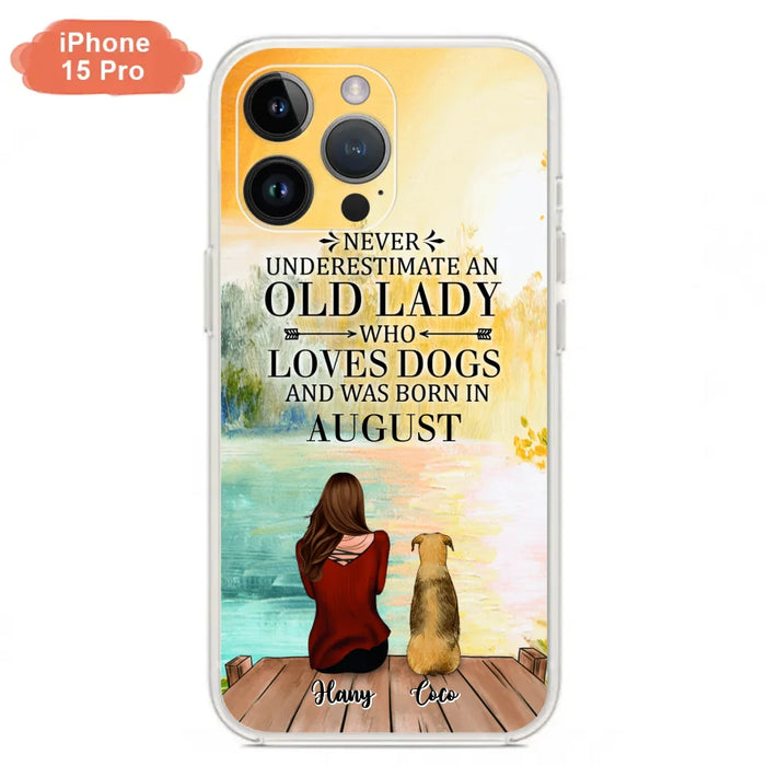 Custom Personalized Old Lady And Dog Phone Case - Woman With Upto 5 Dogs - Best Gift For Dog Lover - Case For iPhone And Samsung