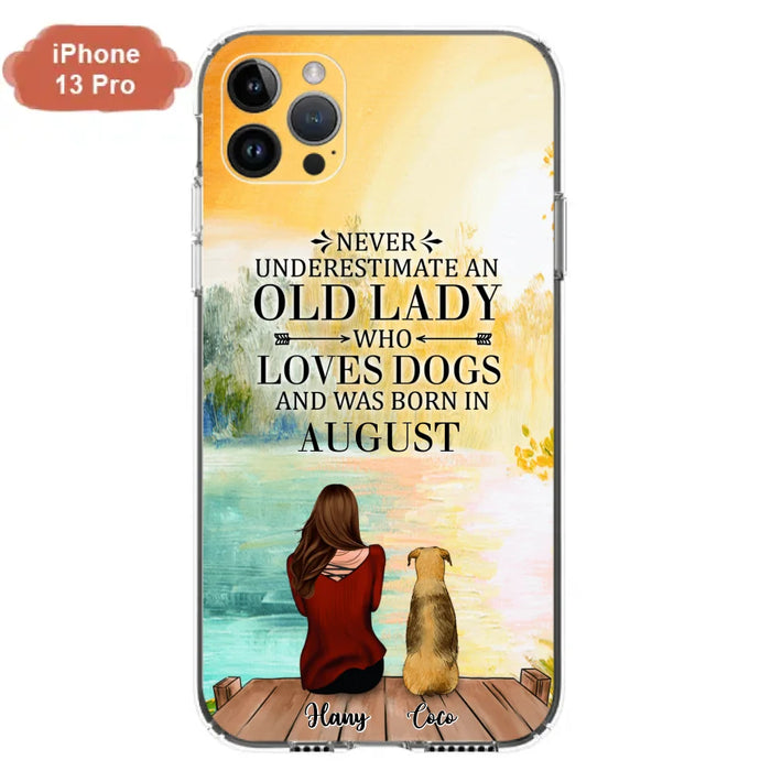 Custom Personalized Old Lady And Dog Phone Case - Woman With Upto 5 Dogs - Best Gift For Dog Lover - Case For iPhone And Samsung