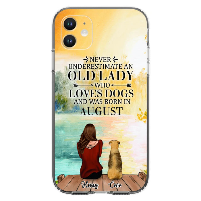 Custom Personalized Old Lady And Dog Phone Case - Woman With Upto 5 Dogs - Best Gift For Dog Lover - Case For iPhone And Samsung