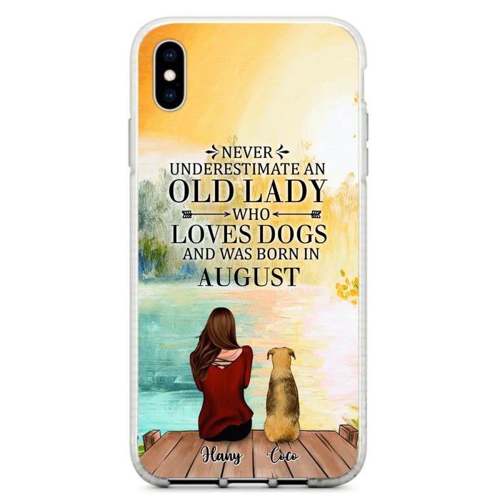 Custom Personalized Old Lady And Dog Phone Case - Woman With Upto 5 Dogs - Best Gift For Dog Lover - Case For iPhone And Samsung