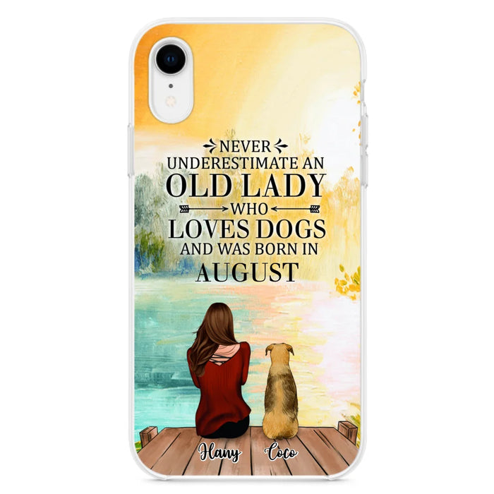 Custom Personalized Old Lady And Dog Phone Case - Woman With Upto 5 Dogs - Best Gift For Dog Lover - Case For iPhone And Samsung