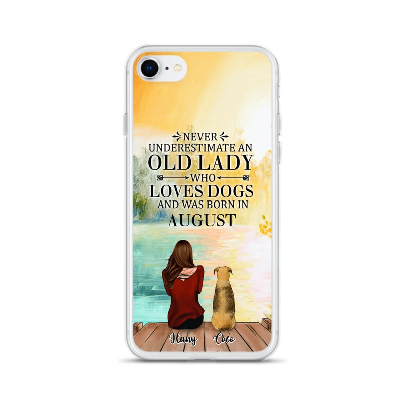 Custom Personalized Old Lady And Dog Phone Case - Woman With Upto 5 Dogs - Best Gift For Dog Lover - Case For iPhone And Samsung