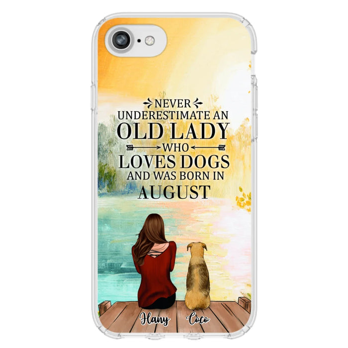 Custom Personalized Old Lady And Dog Phone Case - Woman With Upto 5 Dogs - Best Gift For Dog Lover - Case For iPhone And Samsung