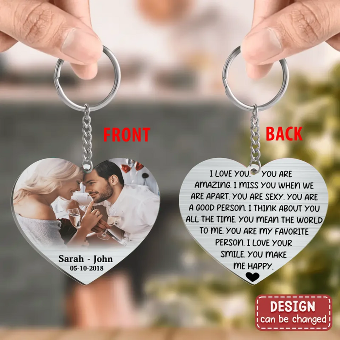 Custom Personalized Couple Acrylic Keychain - Gift Idea For Couple/ Him/ Her/ Valentines - I Miss You When We Are Apart