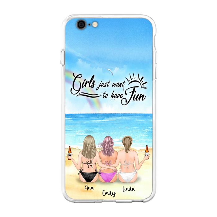 Personalized Best Friends Phone Case - Upto 3 Besties - Girls Just Want To Have Fun