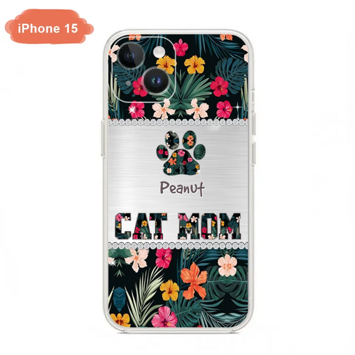 Personalized Custom Phone Case Cat Mom Met Pattern - Gifts Idea For Cat Lover - Cat Mom - Case For Iphone & Samsung